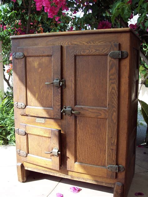 metal antique ice box|old fashioned wooden ice box.